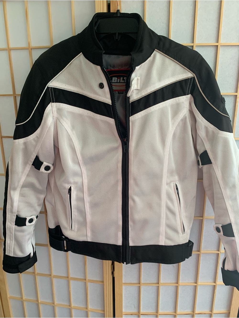 Bilt Men’s White/Black Mesh Motorcycle Jacket W S/M